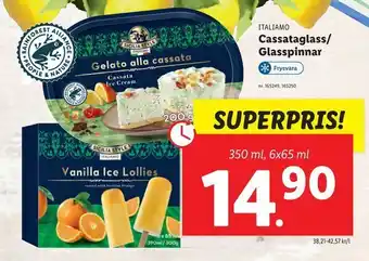 Lidl Cassataglass/glasspinnar erbjuda