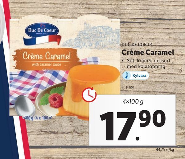 Crème caramel erbjudande hos Lidl