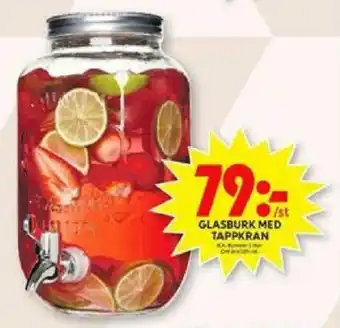 ICA Maxi Glasburk med tappkran erbjuda