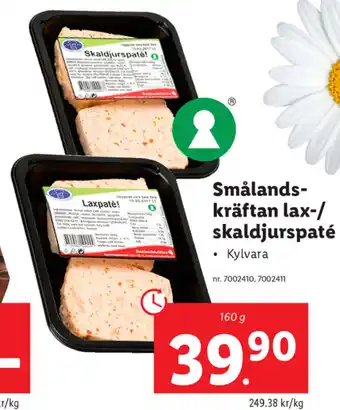 Lidl Smålands- kräftan lax-/ skaldjurspaté erbjuda