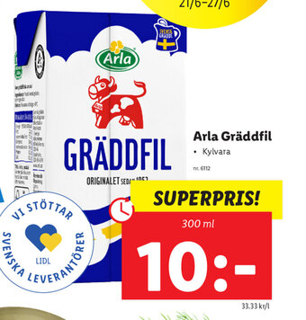 Lidl Arla gräddfil erbjuda
