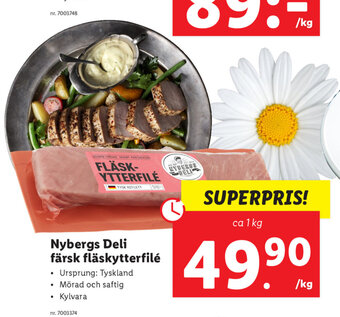 Lidl Nybergs deli färsk fläskytterfilé erbjuda