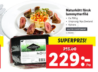 Naturkött färsk lammytterfilé
