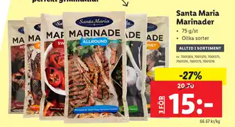 Lidl Santa maria marinader erbjuda