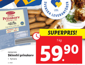 Lidl Skinnfri prinskorv erbjuda