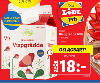 Lidl Vispgrädde 40% erbjuda