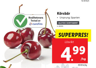 Lidl Körsbär erbjuda
