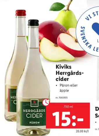 Lidl Kiviks herrgårds-cider erbjuda