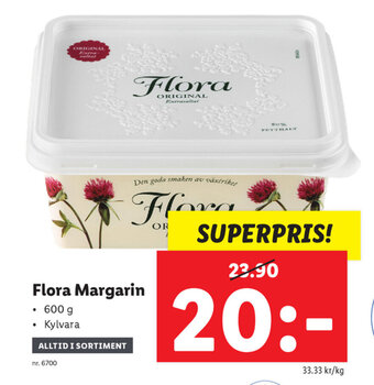 Lidl Flora margarin erbjuda