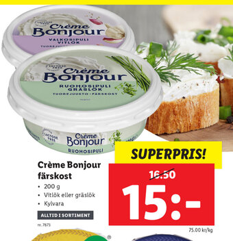 Lidl Crème  bonjour färskost erbjuda