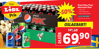 Lidl Pepsi max/7up/mountain dew erbjuda