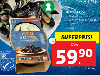 Lidl Blåmusslor erbjuda