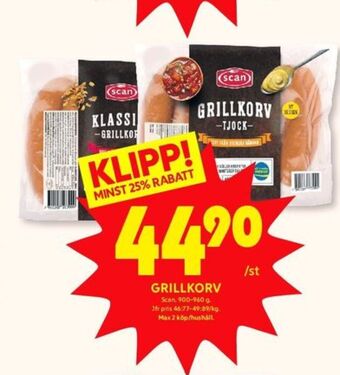 ICA Kvantum Scan grillkorv erbjuda