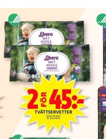 ICA Maxi Libero tvättservetter erbjuda