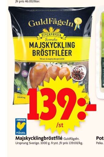 ICA Supermarket Guldfågeln kycklingbröstfilé erbjuda