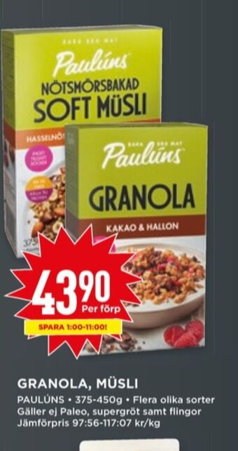 Willys Paulùns granola erbjuda