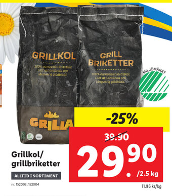 Lidl Grillkol/grillbriketter erbjuda