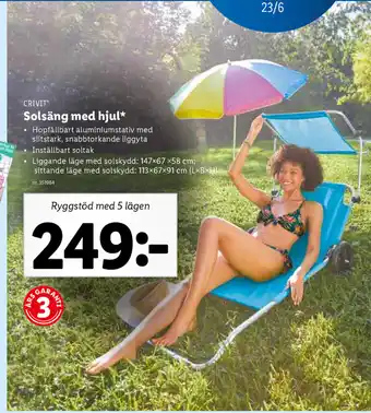 Lidl Solsäng med hjul erbjuda
