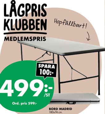 ÖoB Bord madrid erbjuda