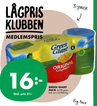 ÖoB Green giant majs erbjuda