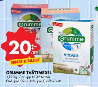 ÖoB Grumme tvättmedel erbjuda