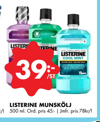 ÖoB Listerine munskölj erbjuda
