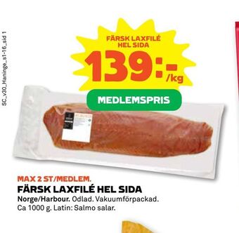 Coop Forum Färsk laxfilé hel sida erbjuda