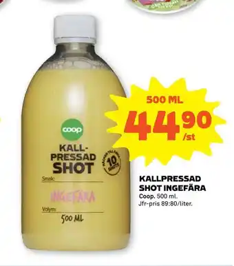 Kallpressad shot ingefära