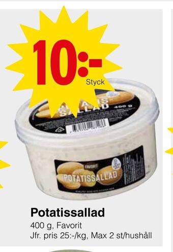 Matöppet Potatissallad erbjuda