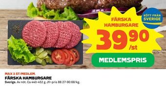 Coop Daglivs Färska hamburgare erbjuda