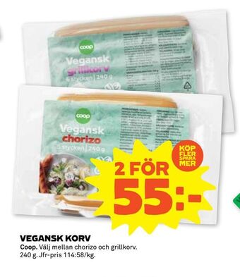Stora Coop Vegansk korv erbjuda