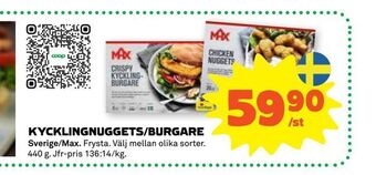 Stora Coop Kycklingnuggets/burgare erbjuda