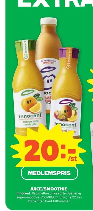 Stora Coop Juice/smoothie erbjuda