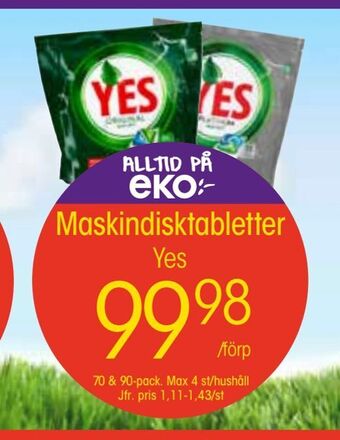EKO Maskindisktabletter erbjuda