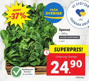 Lidl Spenat erbjuda