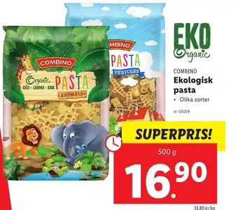 Lidl COMBINO ekologisk pasta erbjuda