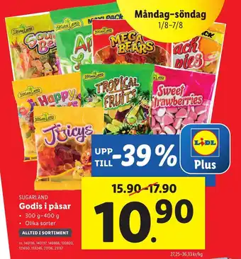 SUGARLAND godis i påsar