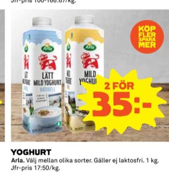 Coop Arla yoghurt erbjuda
