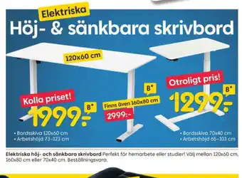 Rusta Cutler höj och sänkbord erbjuda