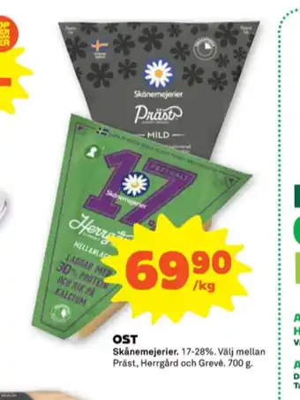 Stora Coop Skånemejerier prästost erbjuda