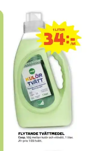 Stora Coop Coop tvättmedel flytande erbjuda