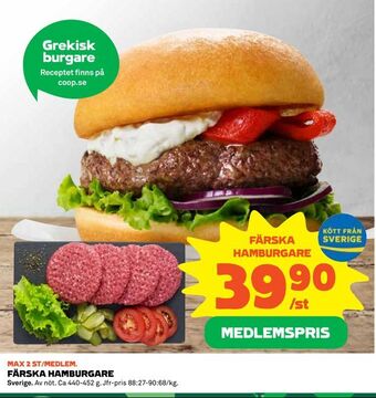 Coop Färska hamburgare erbjuda