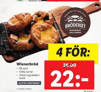 Lidl Wienerbröd erbjuda