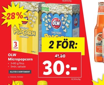 Lidl Olw Micropopcorn erbjuda