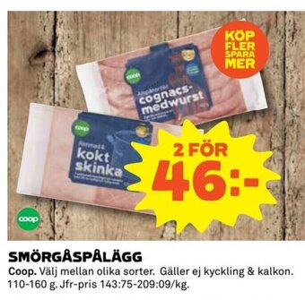 Coop Daglivs Smörgåspålägg erbjuda