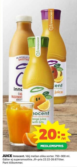 Coop Daglivs Juice erbjuda