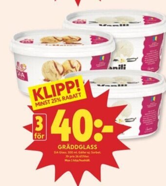 ICA Kvantum Gräddglass erbjuda