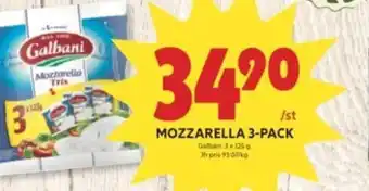 ICA Kvantum Mozzarella 3-Pack erbjuda