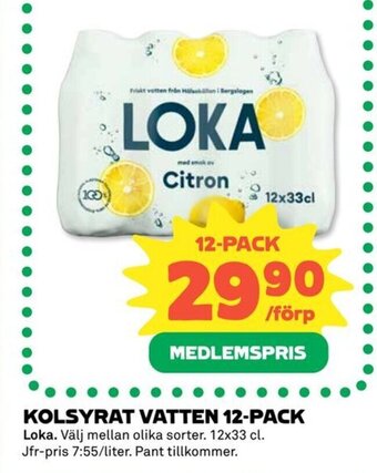 Coop Kolsyrat Vatten 12-Pack erbjuda