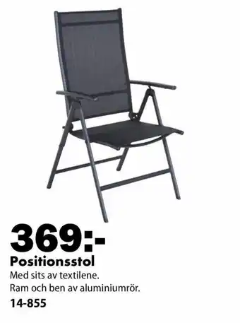 Biltema Positionsstol erbjuda